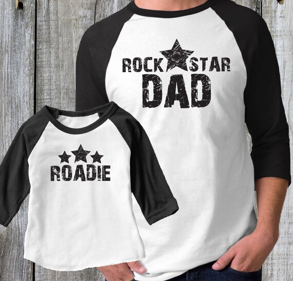 Father's Day Shirt. Rock Star Dad and Baby Set Matching