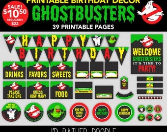 Ghostbusters Birthday Party - Ghostbusters Printable Party - Ghostbusters Birthday Decorations - DIY Ghostbusters Decor - Printable Decor