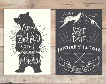 Mountain wedding invitation | Etsy