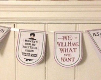Suffragette Bunting // Garland Feminist Votes Women Decoration handmade