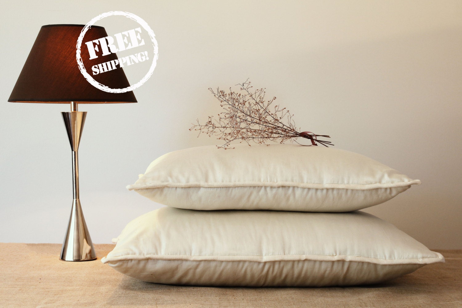 QUEEN PILLOW organic wool filled pillow with by LabosNakties