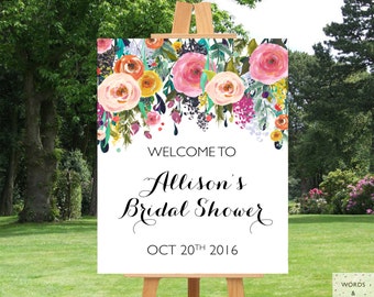 Bridal Shower Decorations, Bridal Shower Banner, Bridal Shower Sign, Printable Bridal Shower Banner, Welcome Sign Bridal Shower, Floral
