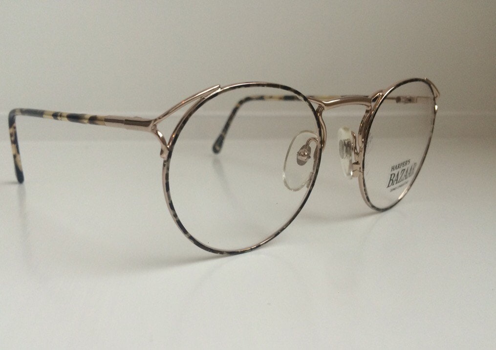 Vintage Eyeglass Frames Round Eyeglasses Antique Tortoise