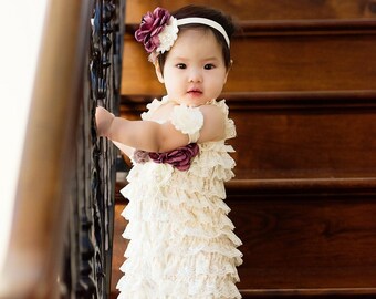 ivory lace romper,ivory romper,ivory baby romper,photoshoot romper,ivory ruffle rompers,ivory rompers,baby ivory lace rompers,girls rompers,