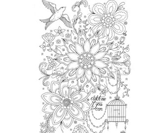 coloring page catch me instant download hand drawn artwork colouring pages coloring books flower birds romantiv fleurdoodles - Artwork Coloring Pages coloring page catch me instant download hand drawn artwork colouring pages coloring books flower birds romantiv fleurdoodles - Artwork Coloring Pages