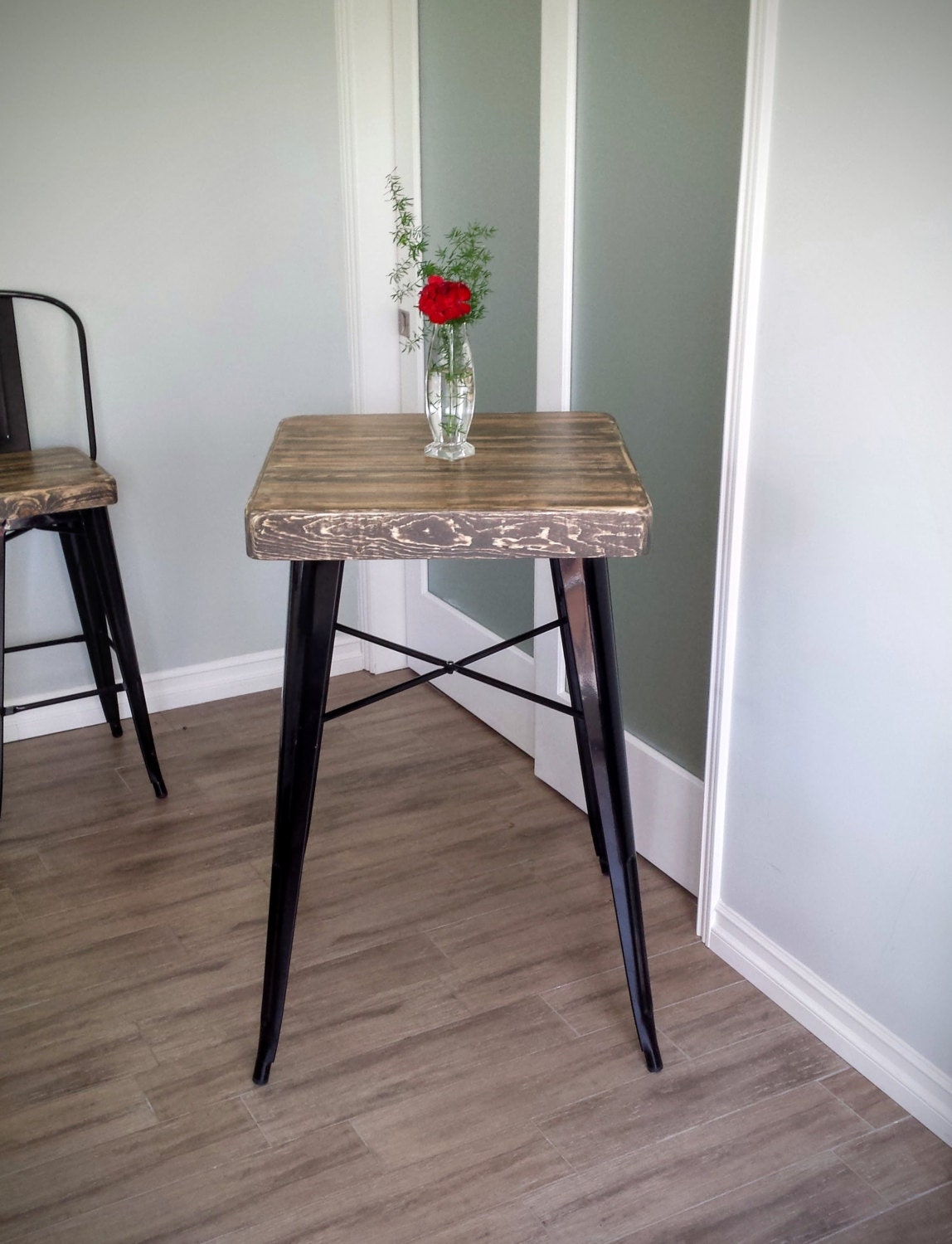 Reclaimed Wood Bar Height Bistro Table