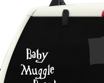 Baby Muggle on board car window vinyl decal, Future Sith Lord on Board Car Window decal, Harry Potter Star Wars car decal, Baby On Board,