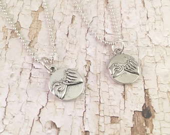 Pinky Promise necklaces, girlfriend charm necklace, Best Friends charm necklace, Best Friend Forever, No Matter What, No Matter Where
