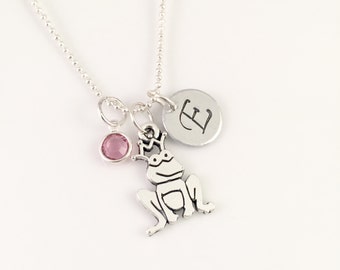 Personalized Frog Necklace, Initial Frog necklace, personalized jewelry, Frog Prince necklace, Fairy Tale necklace, gift for her