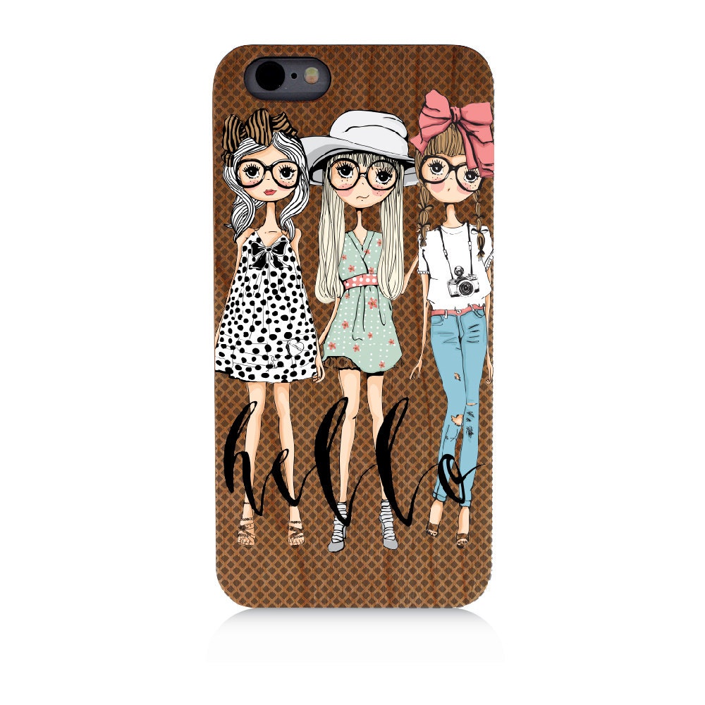 Best Friends Phone Case / Cherry wood Bright UV Print cover