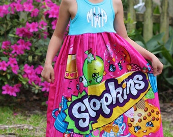 Shopkins inspired Monogramed maxi Dress