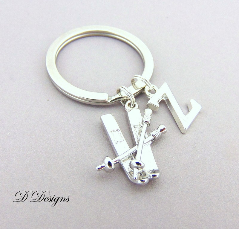 Ski KeyRing Ski KeyChain Holiday Key Chain Travel KeyChain