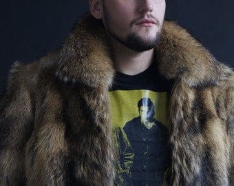 Brand new natural coyote fur jacket coat, Mens jacket, jacket coyote men's fur coat, coyote fur coat, mens fur