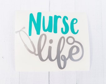 Nurse Life Decal | Scrub life Decal | Stethoscope vinyl decal | Nurse decal | car decal | iPhone decal | Yeti decal | laptop decal