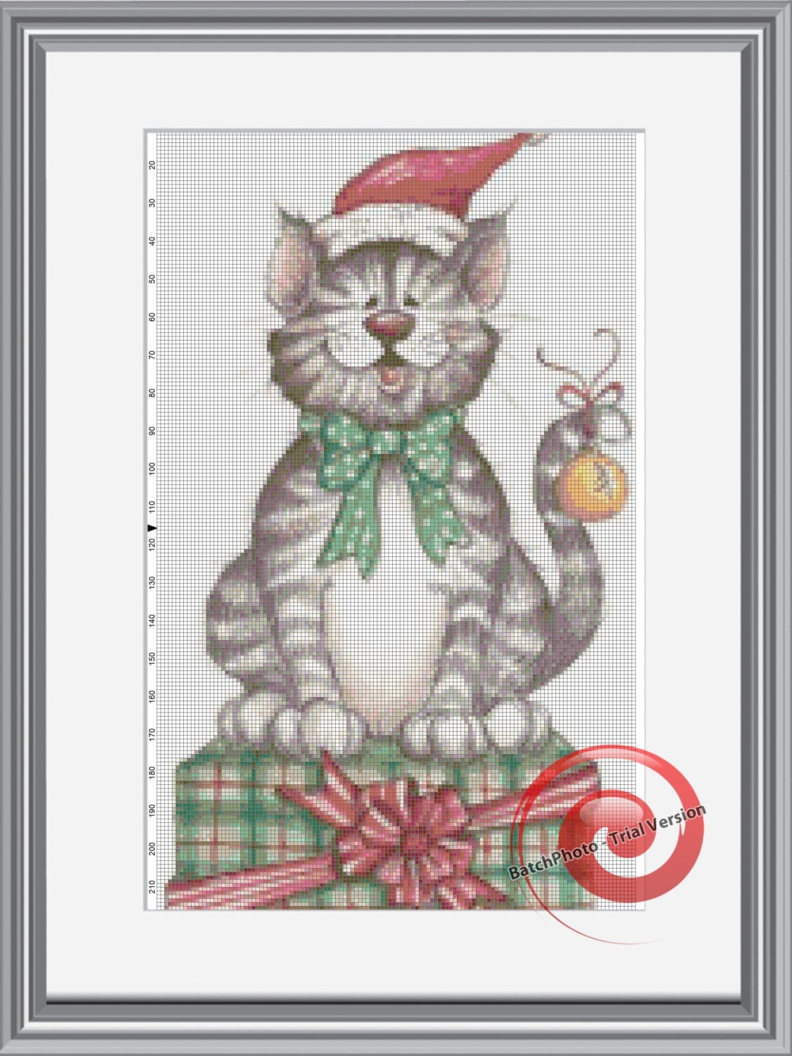 Christmas Cat Cross Stitch Pattern Instant Download PDF