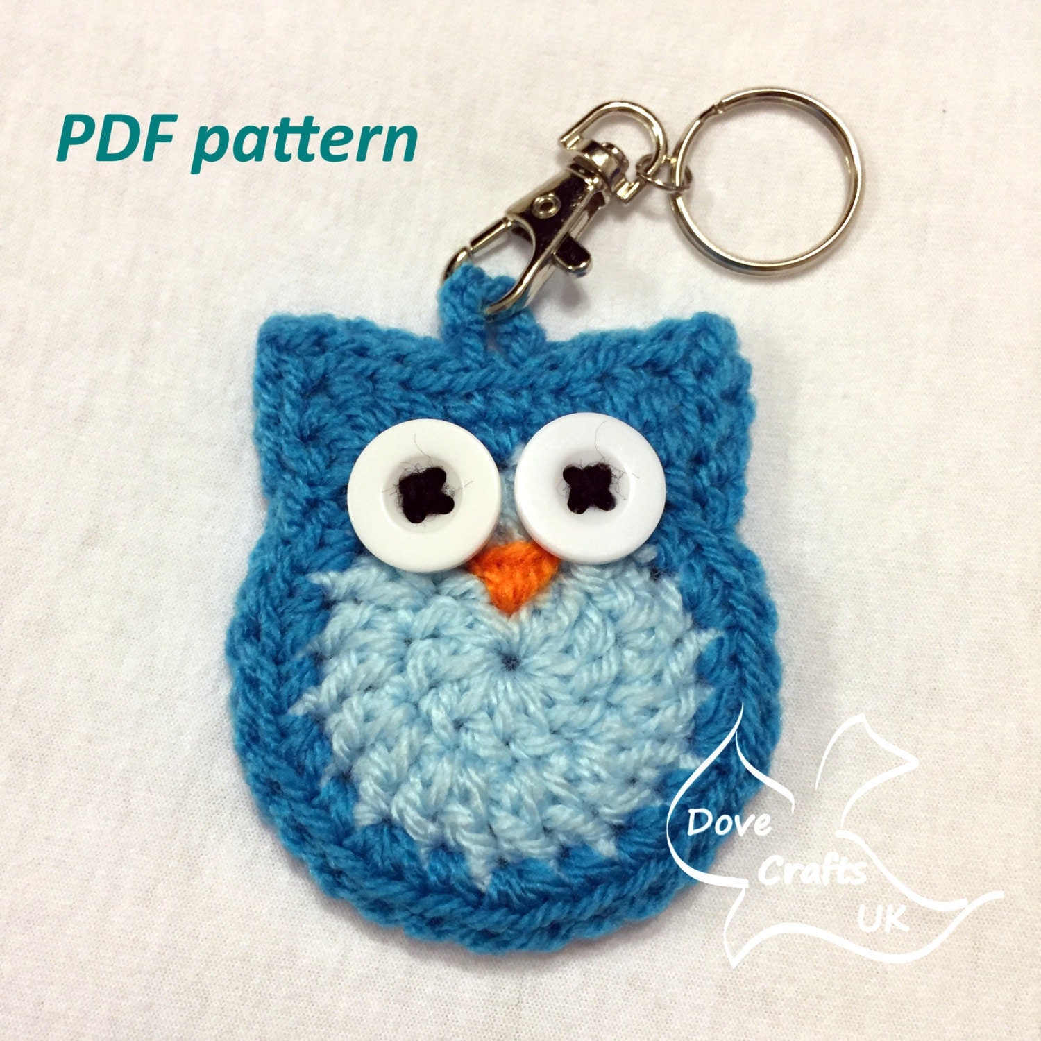 Owl Key Ring / Key Chain CROCHET PDF PATTERN keyring