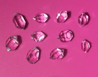 Herkimer Diamond Crystals (10 Collectible Water Clear 4-6mm AAA Jewelry Stones) Natural Terminated New York Minerals Perfect for Collecting