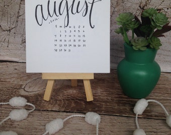 Hand Lettered Desktop 2016-2017 Academic Year Calendar