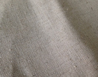 Organic Cotton / Linen Fabric, undyed natural flecked colour, medium weight, perfect for homewares, clothing, aprons, sewing, diy projects