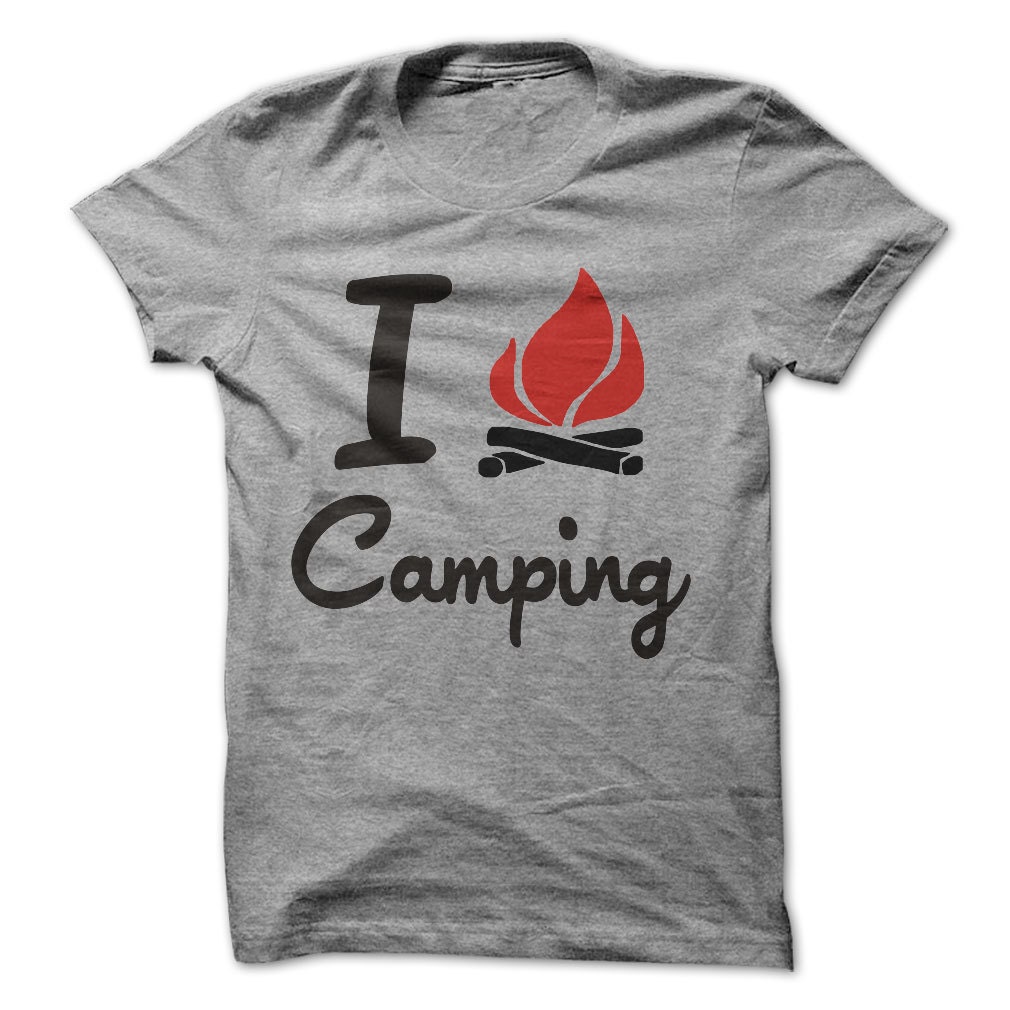 I Love Camping Tshirt Camp Shirt Outdoor Shirts by LuckyMonkeyTees