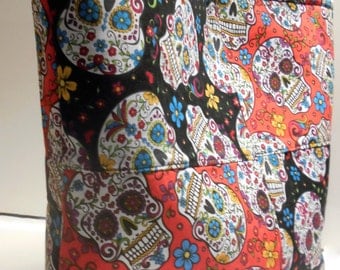 Sugar Skulls Tote Bag, Sugar Skull Diaper Bag, Calavera Purse, Day of the Dead, Dia de los Muertos Handbag, Sugar Skulls Handbag, Skull Tote