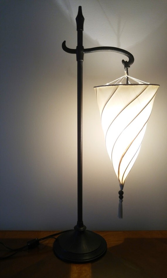 Hanging Table Lamp Thejots Net Vintage Table Lamp With Hanging Spiral Shade Ivory Dimmable Lighting Ideas