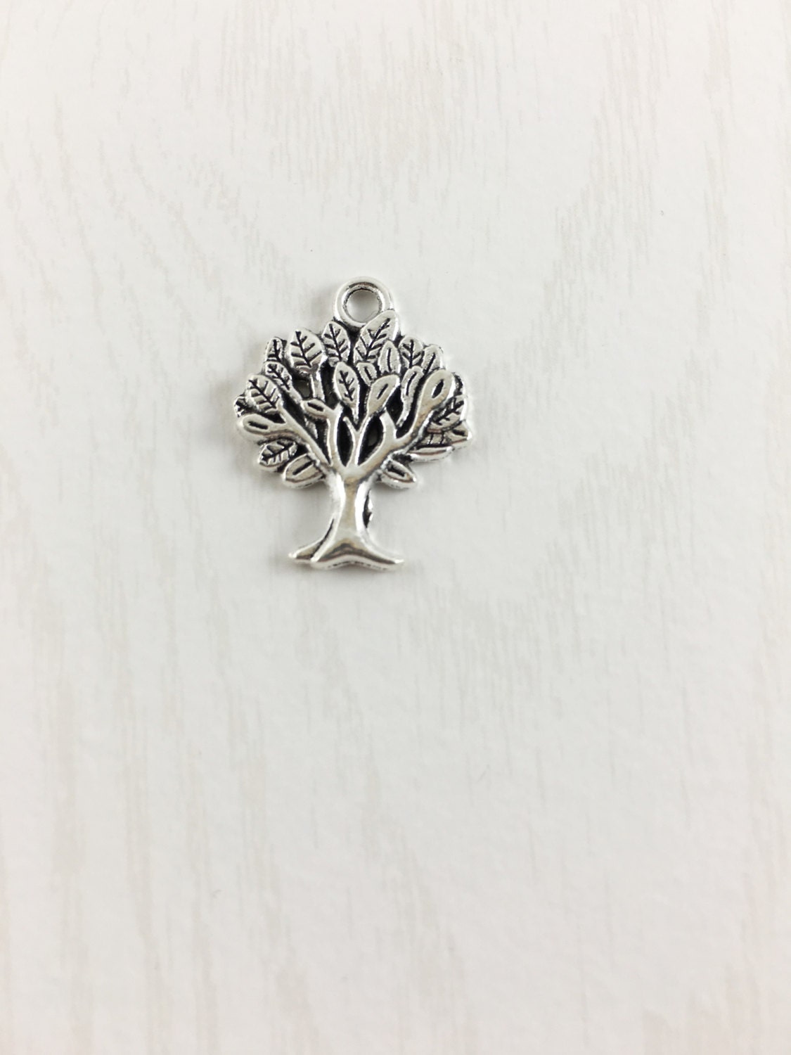ON SALE Set of 5 Tree Charms Tree Charm Silver Tree Charms