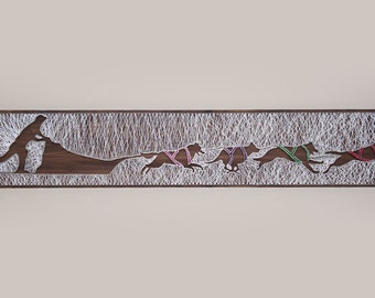 10x60 inch Sled Dog String Art