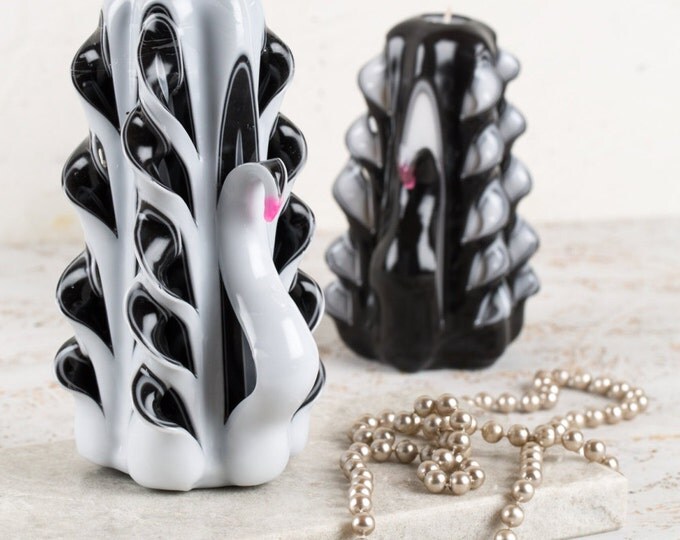 Christmas gift, Black Swan, Carving candles, Great Christmas gift ideas, Carved candles, Decorative candles, Unique Christmas gift ideas