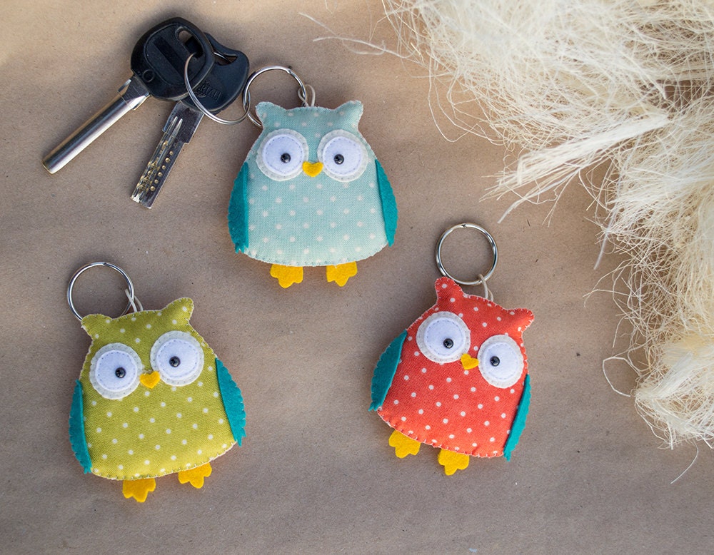 Owl keychain Cute keychains Owls gift stuffed owl Key fob Owl