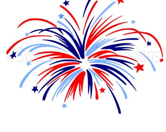 Monogram fireworks fourth of July Memorial Day SVG instant download design for cricut or silhouette