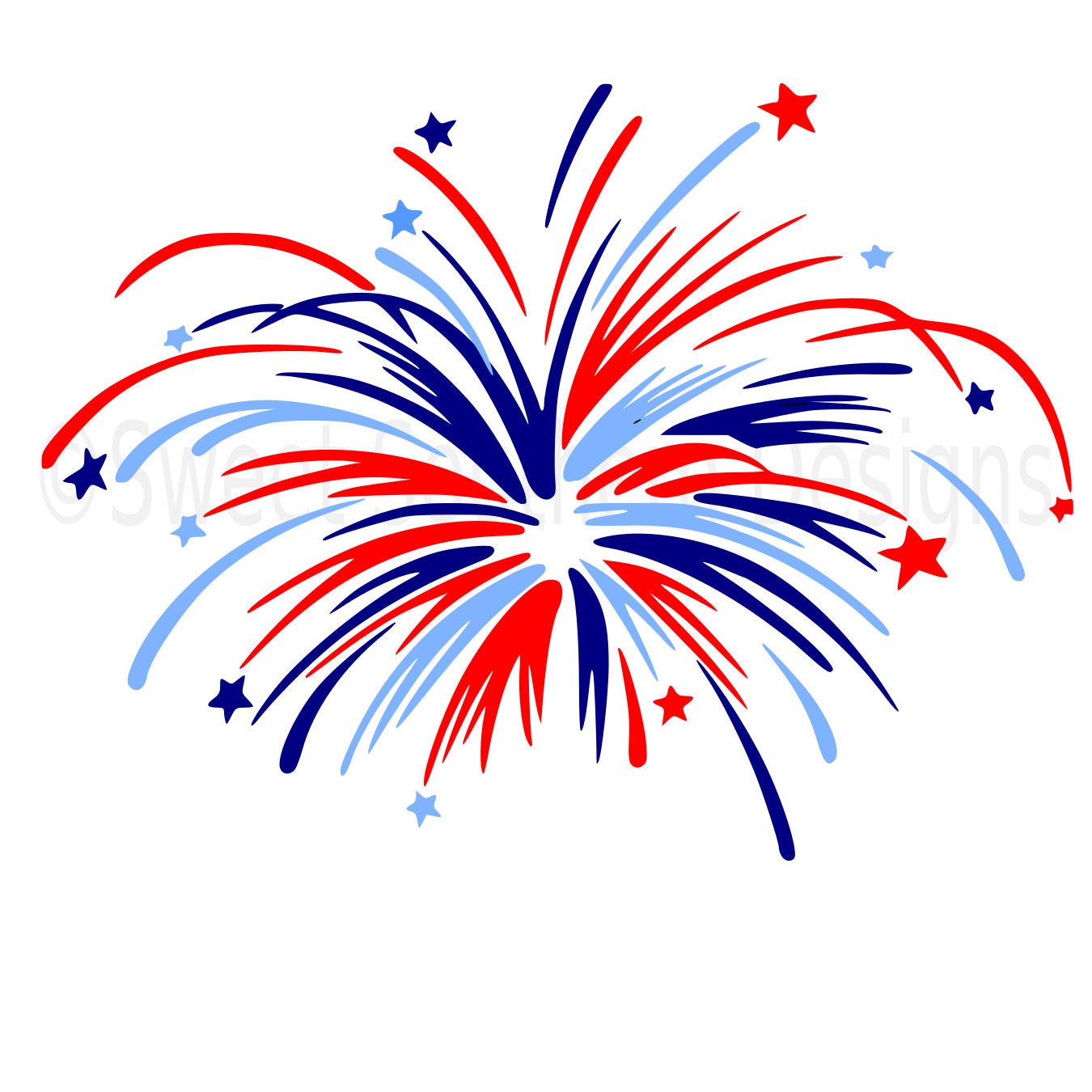 Download Monogram fireworks fourth of July Memorial Day SVG instant