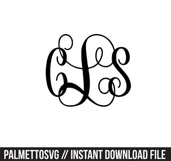 Download vine monogram svg dxf silhouette cameo cricut by palmettocuts