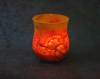 Red Lava Candle Holder