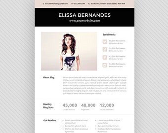 3 Page Blog Media Kit Template - Press Kit Template