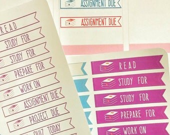 study planner stickers, student planner stickers, exam stickers, school planner stickers, college student planner stickers