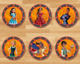 Elena of Avalor Cupcake Toppers - Chalkboard - Elena Stickers - Disney Princess Toppers - Princess Elena Printables - Elena of Avalor Party