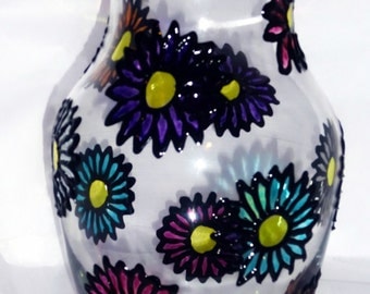 Glass Daisy Vase