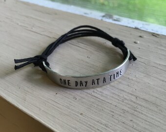 One Day at a Time Bracelet - Silver - One Day at a Time
