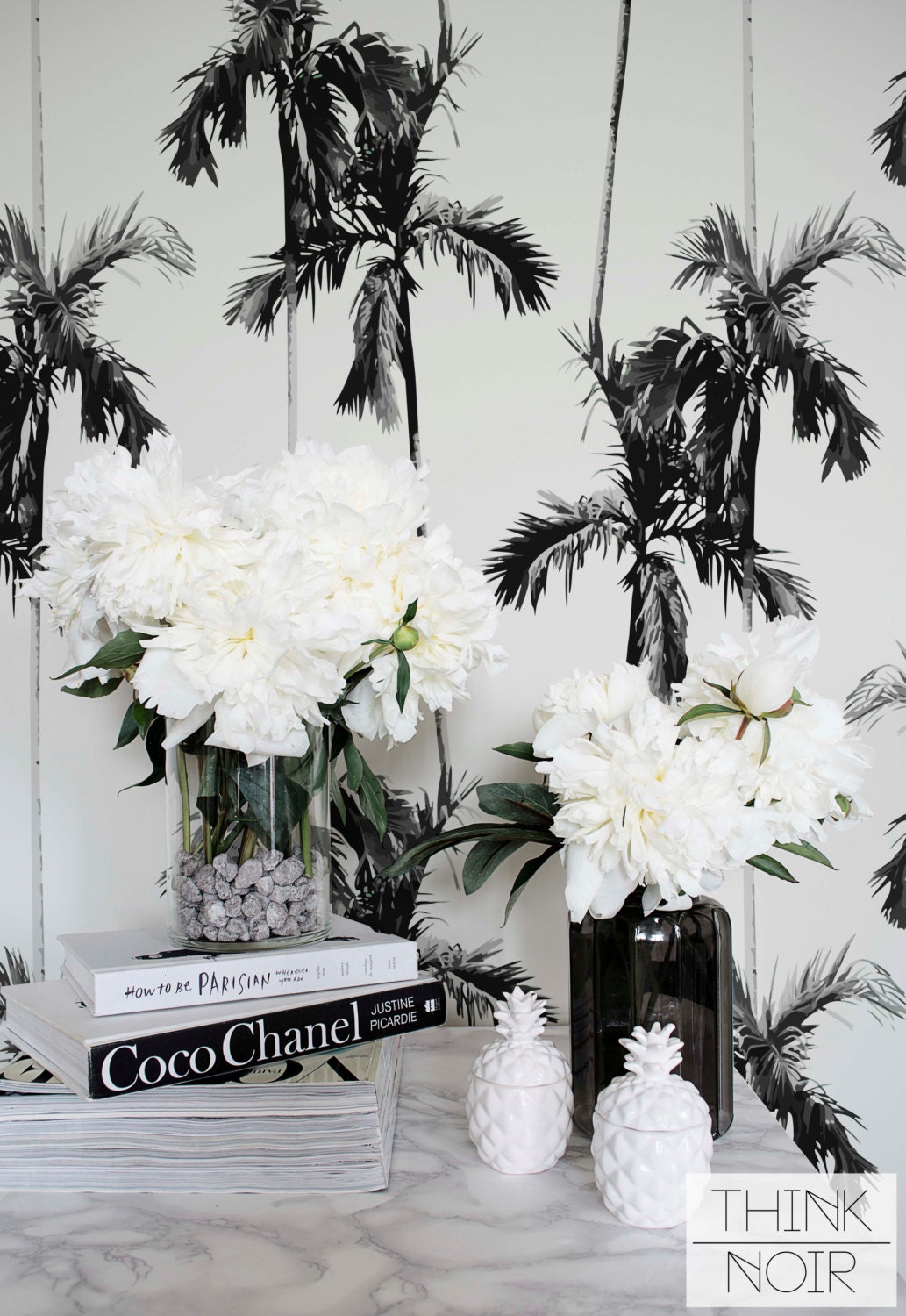 Palm Removable Wallpaper / Self Adhesive / Regular Palm Leaves