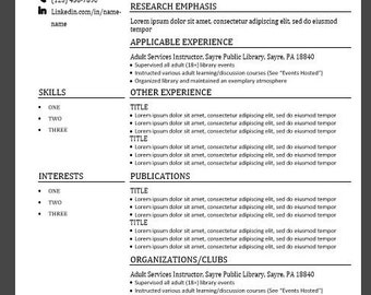 Articles uniques correspondant à cv template  Etsy