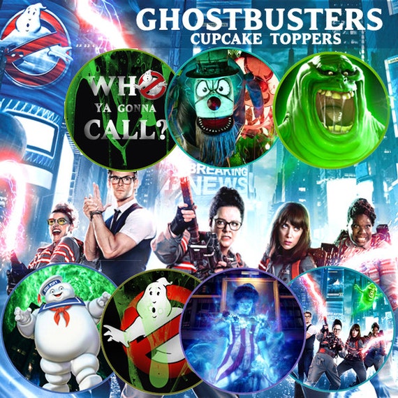Ghostbusters 2016 Cupcake Topper sticker Toppers Slimer
