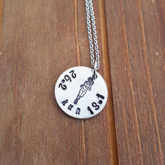 Marathon Jewelry Running Necklace Running Distance Charm Time