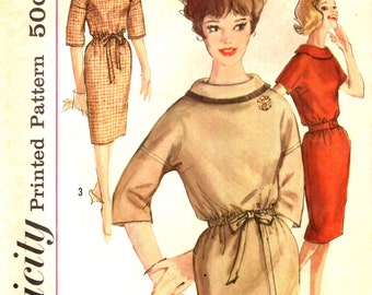 Simplicity 4070 DROPPED SHOULDER Slim Dress Bust 36 Vintage 1960s