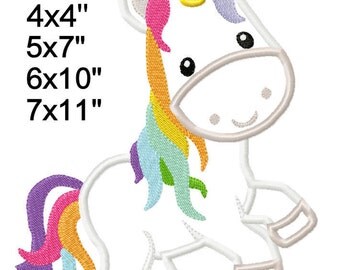 Unicorn Fairy Tale M2M fabric Machine Applique Design Embroidery Pattern 4x4 5x7 6x10 7x11 INSTANT DOWNLOAD