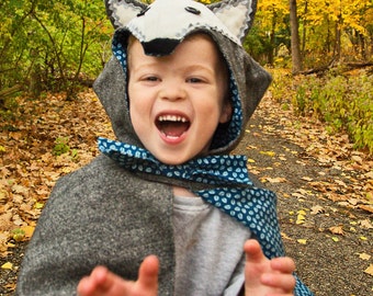 Toddler Wolf Cape Costume Little Red Riding Hood Halloween Boys Costume