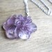 RESERVED Amethyst Carved Flower Pendant Necklace Wire Wrapped in Sterling Silver