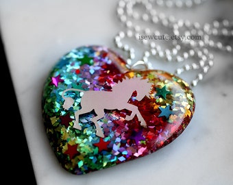 Unicorn Neon Rainbow Glitter Jewelry Unicorn Earrings