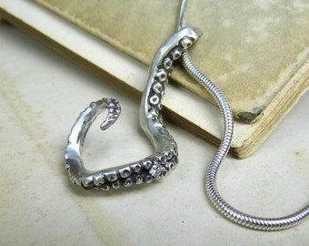 Custom Silver Tentacle with Diamond or Sapphire