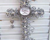 25th Anniversary Gift Cross - Personalized Silver Anniversary Cross - Wedding Couple Gift - Wedding Keepsake - 8 Inch Size